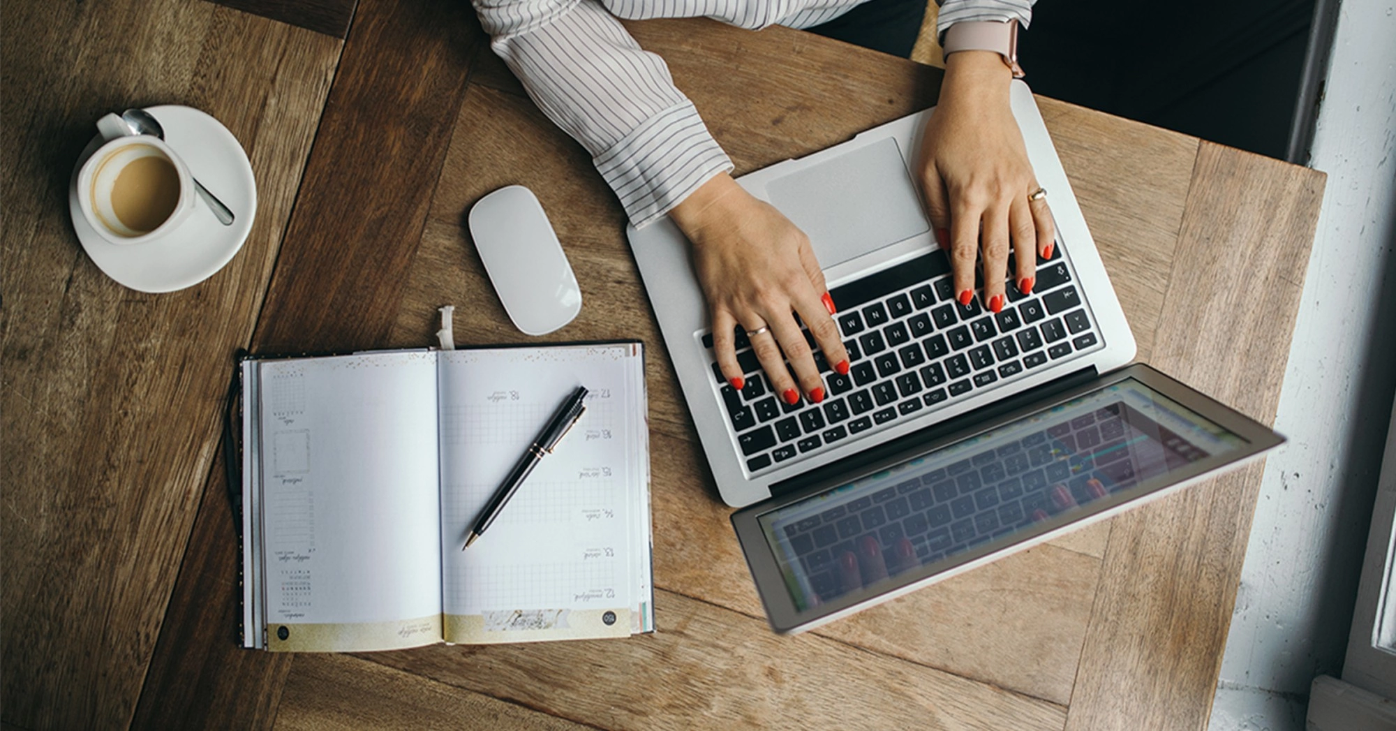 A person working on their laptop