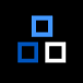 Illustration of three different colored squares