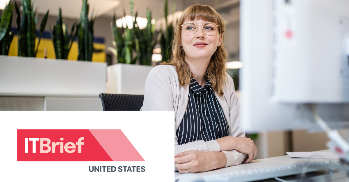 A woman in an office setting with an "ITBrief United States" logo below.