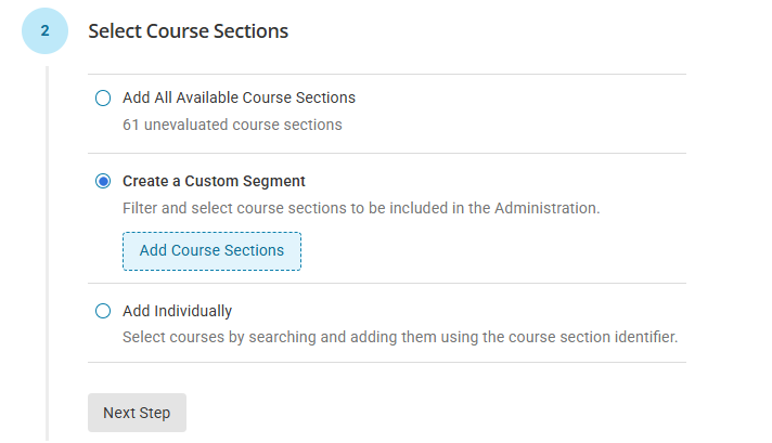 Screenshot of the Creation of Custom Segments Window in Anthology Evaluate