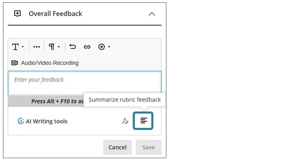 Image 1: Instructors can generate feedback.  