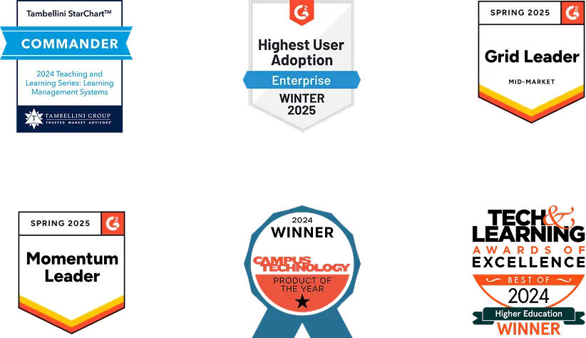 6 awards recognizing Blackboard's market-leading position