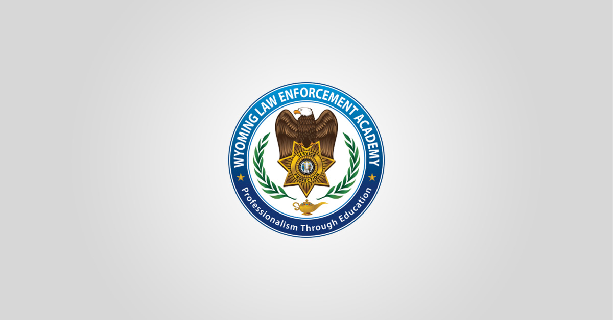 Wyoming Law Enforcement Academy logo over a gray background