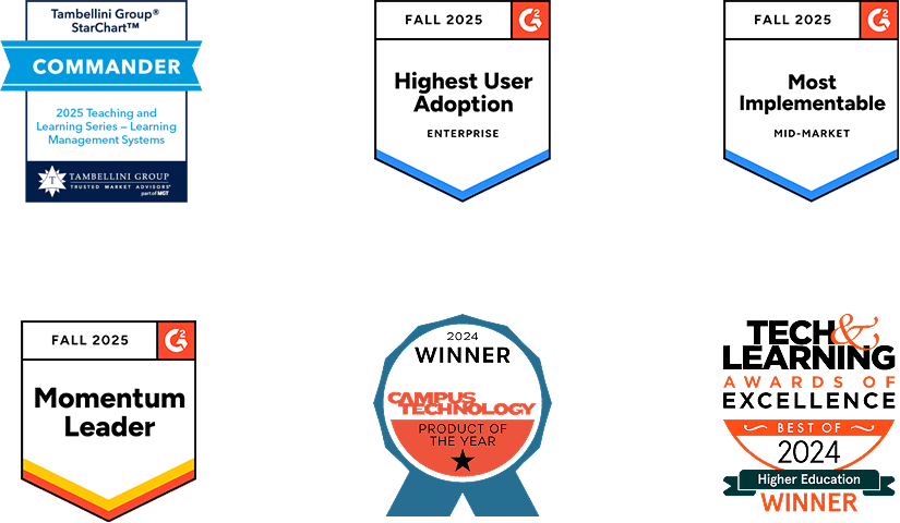 6 awards recognizing Blackboard's market-leading position