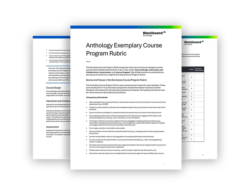 Exemplary Course Program Document Preview