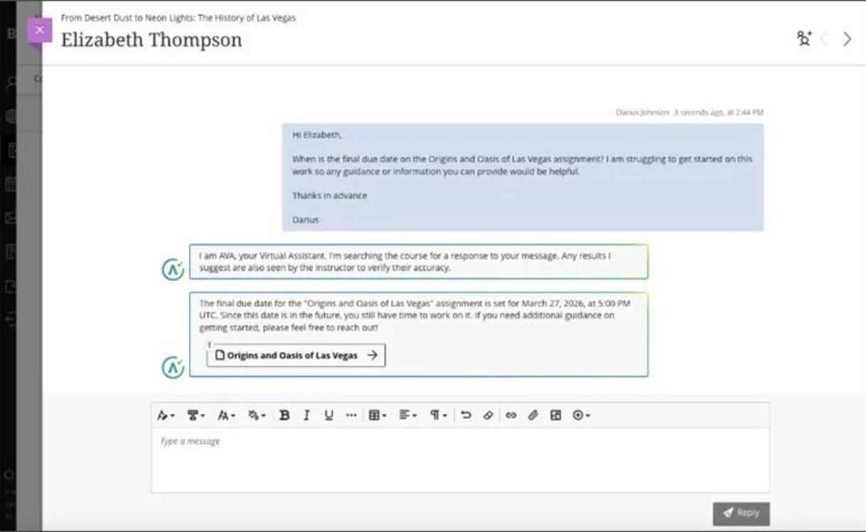 Image 1: AVA responding to a student’s message. 