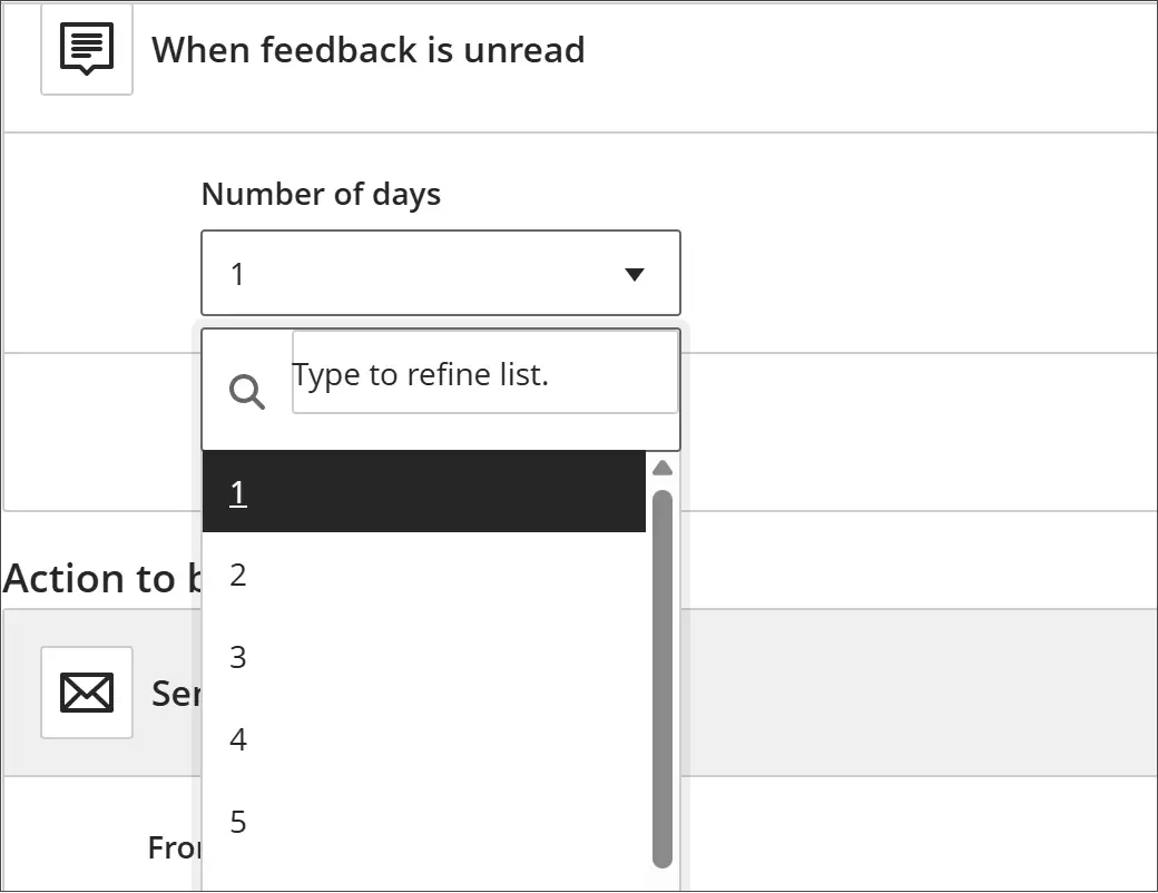 Image 2: The Automation trigger includes a dropdown menu for the number of unread days.