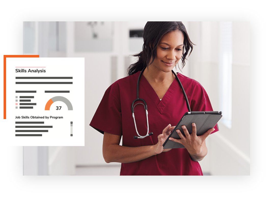 A nurse using a tablet