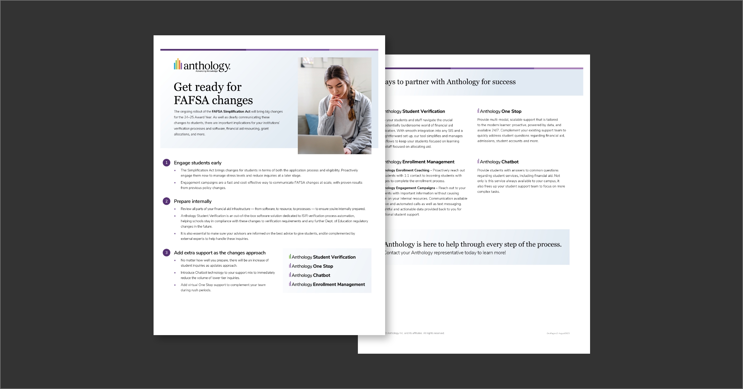 Preview of the brochure over a gray background