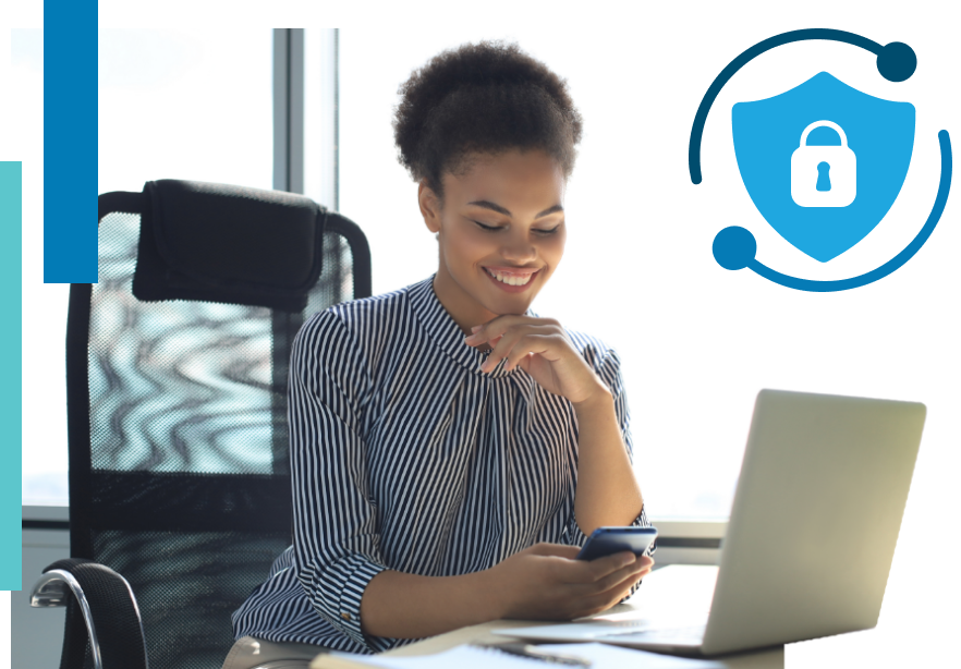 Woman working at her desk