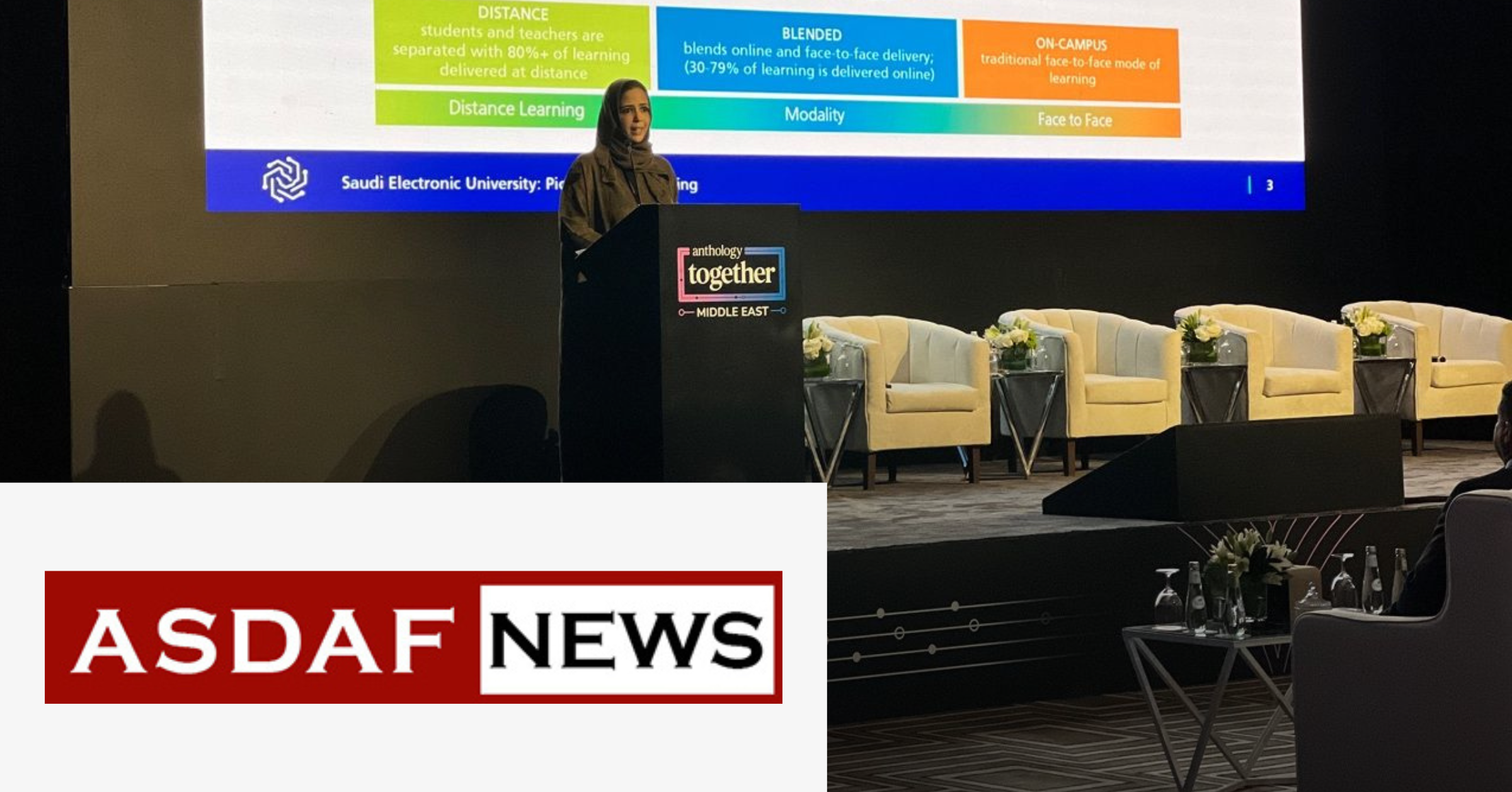 Image with the ASDAF News logo on the lower left corner with a picture taken during the Anthology Together Middle East event.