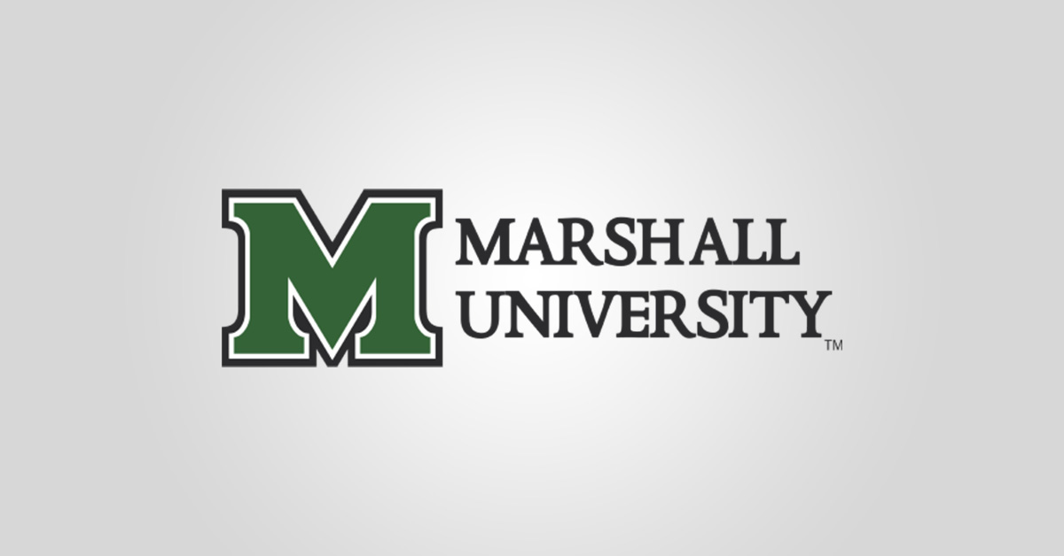 Marshall University logo over a gray background