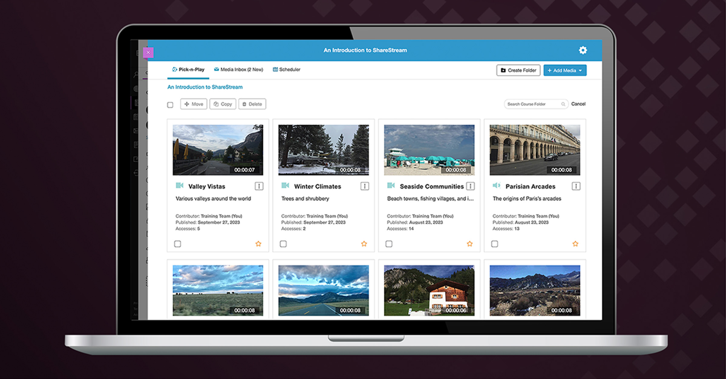 Preview of the ShareStream functionality within Blackboard Learn