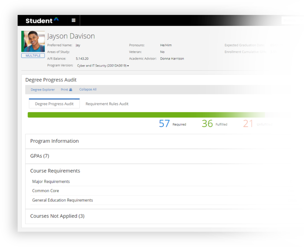 Student Dashboard Screenshot
