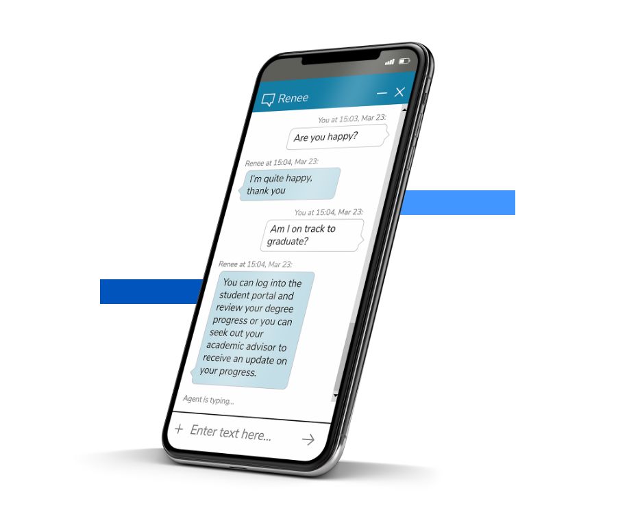 Phone showing the assistant on screen