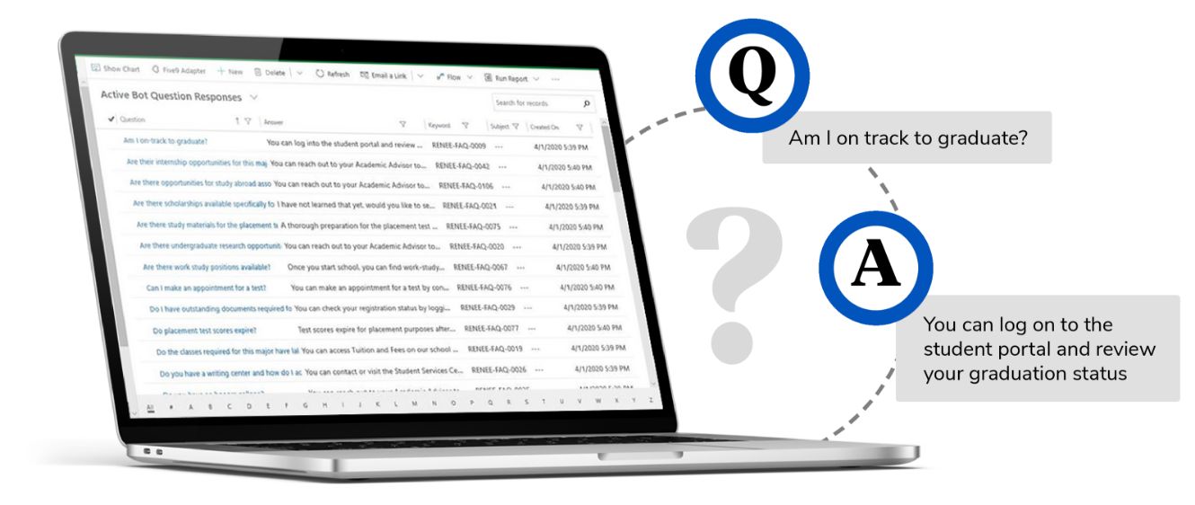 Laptop with Q&A Graphics