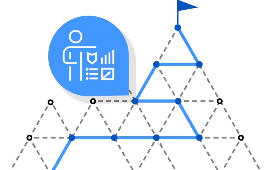 Graphic showing a journey of growth