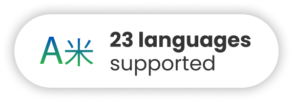 23 languages supported