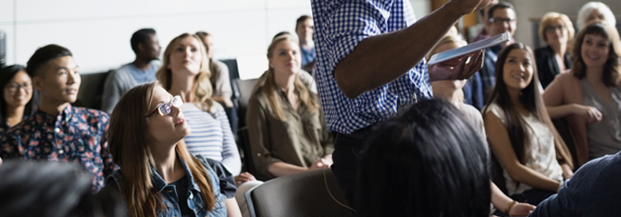 College class listening to instructor